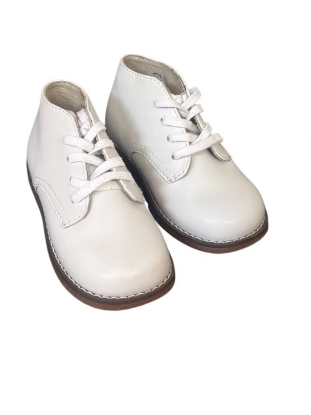 FOOTMATES TODD white leather walkers hi top dress shoes baby boys GIRL’s  size 6